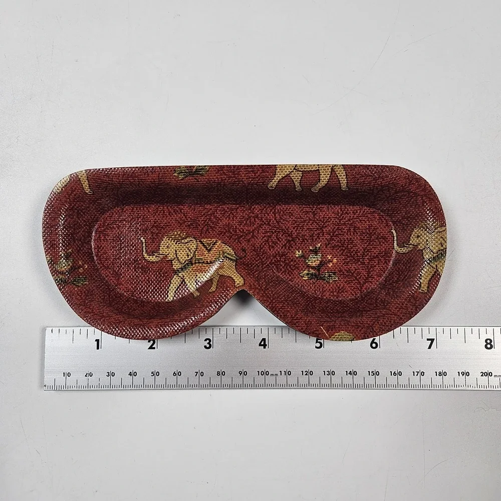 Red Sunglass Glasses Trinket Tray Red Elephant Gold Pattern Catchall‎ Home Decor